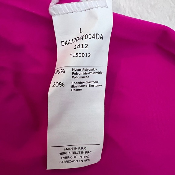 Cupshe Womens Hot Pink Twist Front Tankini Set Black Bottoms Size Large NWT - Picture 8 of 11